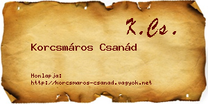 Korcsmáros Csanád névjegykártya
